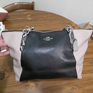Coach  Ava Tote Color Block,with Exotic Snakeskin Trim